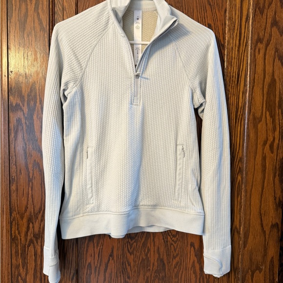 lululemon athletica Tops - lululemon athletica Light Gray Half-Zip Sweatshirt